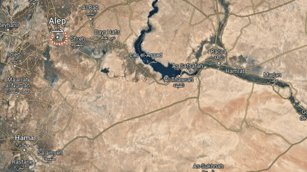 Les faits se sont produits dans le désert près d'Alep (Syrie). (GOOGLE MAPS)