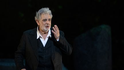 Le chanteur Placido Domingo lors d'un concert à Marbella (Espagne), le 25 juillet 2015. (CHRISTOPHE SIMON / AFP)