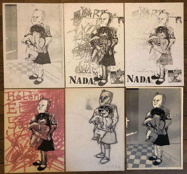 FanXoa (1980-1981), travail graphique punk autour de la petite fille victime de la pollution chimique à Seveso. (époque Béruriers, groupe pré-Bérurier Noir). (DEPARTEMENT MUSICAL BNF)