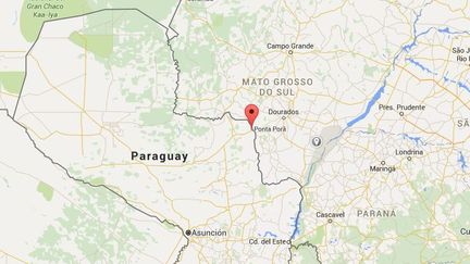 La région de Pedro Juan Caballero, au Paraguay, où un&nbsp;Français de 71 ans a été abattu le&nbsp;8 mars 2016. (GOOGLE MAPS)