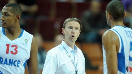 Boris Diaw, Vincent Collet et Nicolas Batum (JANEK SKARZYNSKI / AFP)