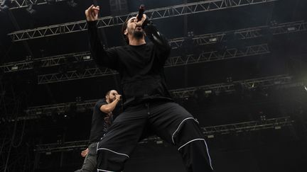 Gringe sur scène lors du festival Musillac d'Aix-les-Vains le 11 juillet dernier (GUILLAUME NEDELLEC / HANS LUCAS)