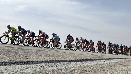 Le Tour du Qatar passe par le désert. (LIONEL BONAVENTURE / AFP)