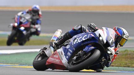 La Honda n°1 sur la piste du circuit Bugatti, lors des 24 Heures du Mans moto, le 16 avril 2023. (MAXPPP)