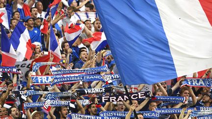 Le kop des Irrésistibles Français, le 7 juillet 2016 au Stade Vélodrome de Marseille (Bouches-du-Rhône). (ALAIN GROSCLAUDE / AFP)