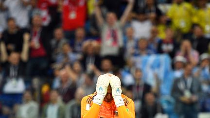 Le gardien argentin&nbsp;Willy Caballero face à la Croatien, le 21 juin 2018 à&nbsp;Willy Caballero (Russie). (JOHANNES EISELE / AFP)