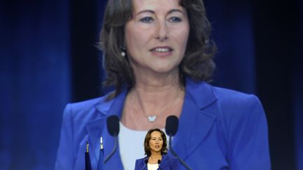 S&eacute;gol&egrave;ne Royal donne un discours &agrave; Rennes (Ille-et-Vilaine), le 4 avril 2012, dans le cadre de la campagne pr&eacute;sidentielle. (FRED DUFOUR / AFP)