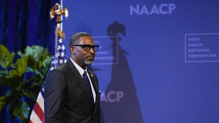 Derrick Johnson, président de la NAACP, l'une des principales organisations de défense des droits des Afro-Américains, à Las Vegas, le 16 juillet 2024. (KENT NISHIMURA / AFP)