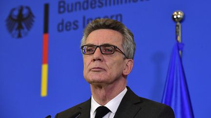 Le ministre de l'Intérieur allemand Thomas de Maizière le 20 décembre 2016 à Berlin (Allemagne). (JOHN MACDOUGALL / AFP)