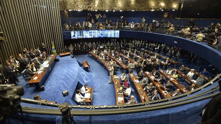 &nbsp; (Les sénateurs brésiliens se sont prononcés ce mercredi pour la tenue d'un procès de la présidente Dilma Rousseff © Cadu Gomes/SIPA)