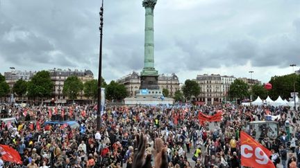 Départ de la manifestation contre la réforme des retraites le 27 mai 2010 (AFP/BERTRAND LANGLOIS)