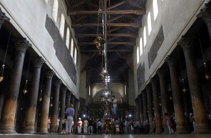 Le toit de la basilique de la Nativité à Bethléem avant restauration (2012)
 (MUSA AL SHAER / AFP)