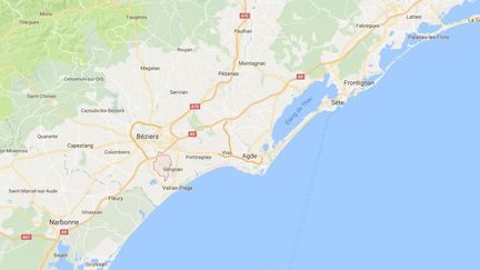 Capture d'écran de Google maps pointant Sauvian Hérault) où un garçon de 12 ans a été tué à l'arme blanche, le 24 septembre 2016. (GOOGLE MAPS)