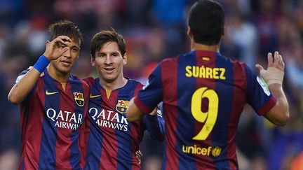 Le trio offensif du FC Barcelone, Neymar, Messi et Suarez (S.LAU / GRUPPO/S. LAU)