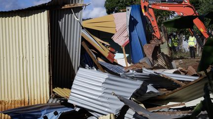 Homes destroyed in Koungou (Mayotte) as part of the operation "Wuambashu"June 19, 2023. (CHAFION MADI / AFP)