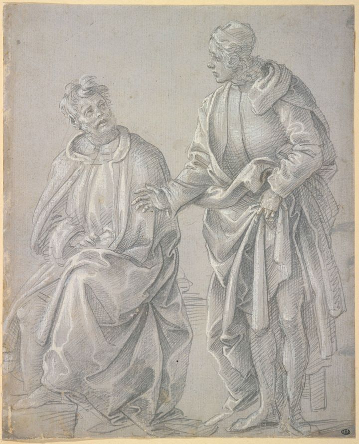 "Deux figures drapées" par Filippino Lippi
 (Beaux-Arts de Paris)