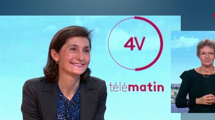 Amélie Oudéa-Castéra, ministre des Sports, était l’invitée des "4 Vérités" de France 2, lundi 30 octobre. (France 2)