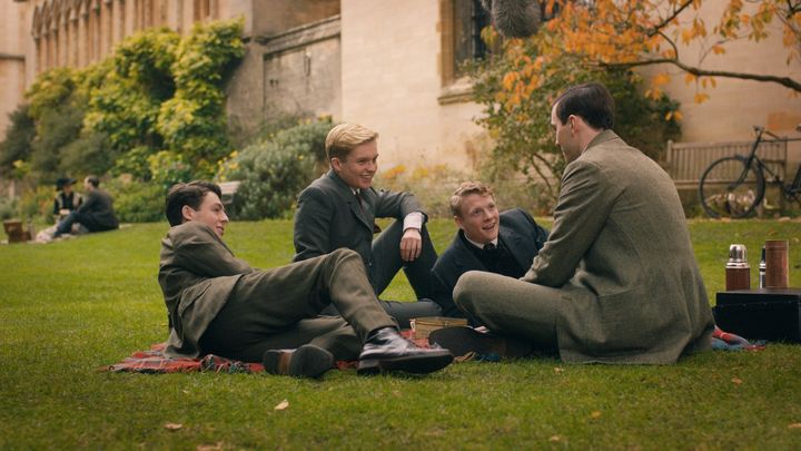 Anthony Boyle, Nicholas Hoult, Patrick Gibson, Tom Glynn-Carney dans "Tolkien" de&nbsp;Dome Karukoski&nbsp; (Copyright 2019 Twentieth Century Fox)