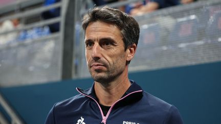 Le président de Paris 2024, Tony Estanguet, au stade Pierre Mauroy à Villeneuve-d'Ascq (Nord), près de Lille, le 1er août 2024. (LAURENT SANSON / PANORAMIC / AFP)