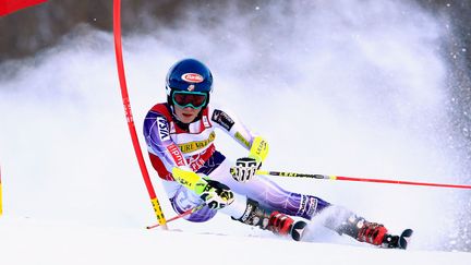 Mikaela Shiffrin a pris une option après la première manche (DOUG PENSINGER / GETTY IMAGES NORTH AMERICA)