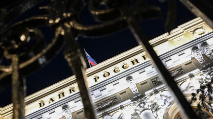 La Banque centrale de Russie, à Moscou (Russie), le 28 février 2022. (RAMIL SITDIKOV / SPUTNIK / AFP)