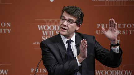 L'ancien ministre du Redressement productif, Arnaud Montebourg, &agrave; l'universit&eacute; de Princeton, dans le New Jersey (Etats-Unis), le 23 f&eacute;vrier 2015. (KENA BETANCUR / AFP)