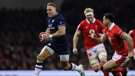 Duhan van der Merwe lors de pays de Galles-Ecosse, le 3 février 2024 à Cardiff. (ADRIAN DENNIS / AFP)