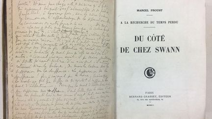 Lettre-dédicace de Marcel Proust à Marie Scheikévitch en tête de son exemplaire de "Du côté de chez Swann" (Droits réservés)