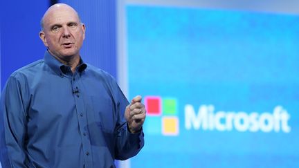 Le directeur g&eacute;n&eacute;ral du g&eacute;ant am&eacute;ricain des logiciels Microsoft, Steve Ballmer, lors d'une conf&eacute;rence, le 26 juin 2013 &agrave; San Francisco (Etats-Unis) (JUSTIN SULLIVAN / GETTY IMAGES NORTH AMERICA)