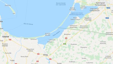 La presqu'île entre la Pologne et la Russie.&nbsp; (GOOGLE MAPS / FRANCETV INFO)