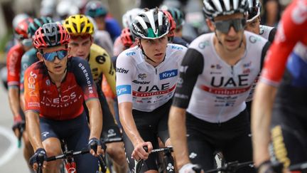 Le Slovène Tadej Pogacar sur la 17e étape du Tour de France entre Saint-Gervais et Courchevel, le 19 juillet 2023. (THOMAS SAMSON / AFP)