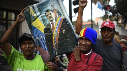 Des sympathisants du président vénézuélien Nicolas Maduro à Caracas, le 1er mai 2019.&nbsp; (YURI CORTEZ / AFP)