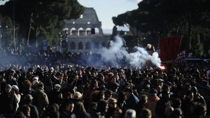 Manifestation anti-Berlusconi à Rome (AFP/FILIPPO MONTEFORTE)