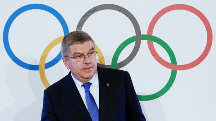 Thomas Bach, le président du Comité international olympique, à Lausanne (Suisse), le 12 mai 2017. (ANTON DENISOV / SPUTNIK / AFP)