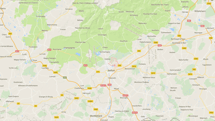 Les incidents ont eu lieu à Offemont&nbsp;dans la banlieue de Belfort (Territoire de Belfort). (GOOGLE STREET VIEW / FRANCEINFO)