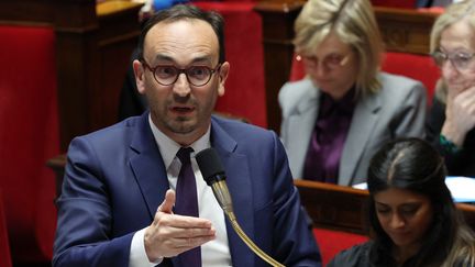 Thomas Cazenave, ancien ministre des Comptes publics et député Ensemble pour la République dans la 1ère circonscription de Gironde, le 22 mai 2024 à l'Assemblée nationale. (ALAIN JOCARD / AFP)