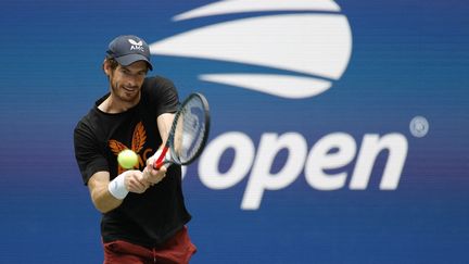 L'Ecossais Andy Murray en session d'entraînement à l'US Open, samedi 28 août 2021. (SARAH STIER / GETTY IMAGES NORTH AMERICA / AFP)