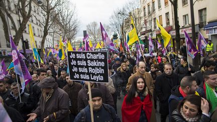 &nbsp; (Marche des kurdes à Paris en soutien à Charlie Hebdo © Maxppp)