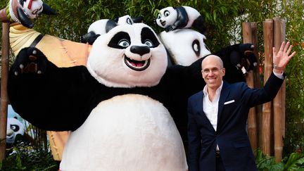 Jeffrey Katzenberg, le patron de DreamWorks Animation, à Londres pour la première de "Kun Fu Panda 3" le 6 mars 2016
