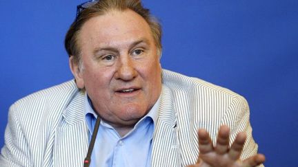 Gérard Depardieu en conférence de presse à l'occasion du premier festival du film russe de Nice, en juin 2013
 (VALERY HACHE / AFP)