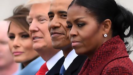 Melania Trump, Donald Trump, Barack Obama et Michelle Obama au Capitol, janvier 2017 (JIM WATSON / AFP)