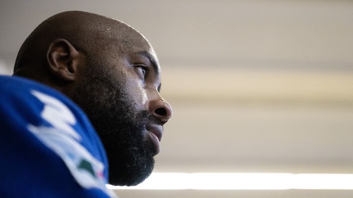 Teddy Riner à l'entraînement à Paris le 30 octobre 2023. (MILLEREAU PHILIPPE / AFP)