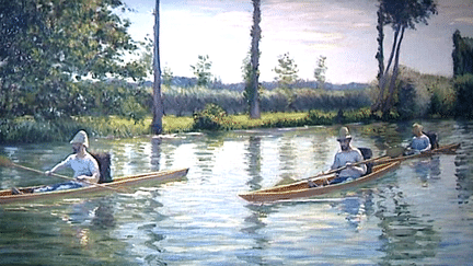 Périssoires sur l’Yerres (115,5 x 113 cm) – huiles sur toiles – 1878 Gustave Caillebotte 
 (DR / Propriété Caillebotte)