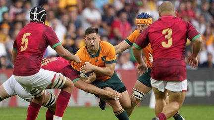 L'Australien David Porecki face au Portugal en Coupe du monde à Saint-Etienne, le 1er octobre 2023. (FRANCIS BOMPARD / AFP)