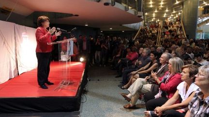 Martine Aubry, au Palais Nikaia, à Nice, le 19 septembre 2011 (AFP/VALERY HACHE)