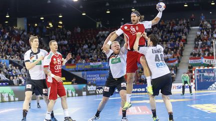 Laszlo Nagy (avec le ballon) s'est blessé lors du match face à l'Allemagne (CITIZENSIDE/ANN-DEE LAMOUR / CITIZENSIDE)