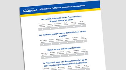 Quetionnaire en ligne réalisé pour En marche. (CAPTURE D'ÉCRAN)