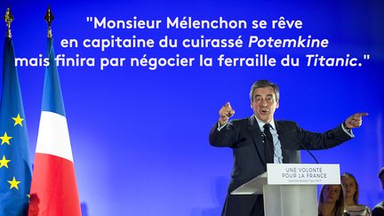 François Fillon en meeting. (THIERRY ZOCCOLAN / AFP)