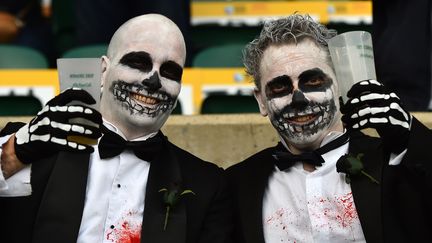 Même à Londres (Angleterre), les supporters ont revêtu leurs déguisements, lors de la finale de la Coupe du monde de rugby, le 31 octobre 2015. (GABRIEL BOUYS / AFP)