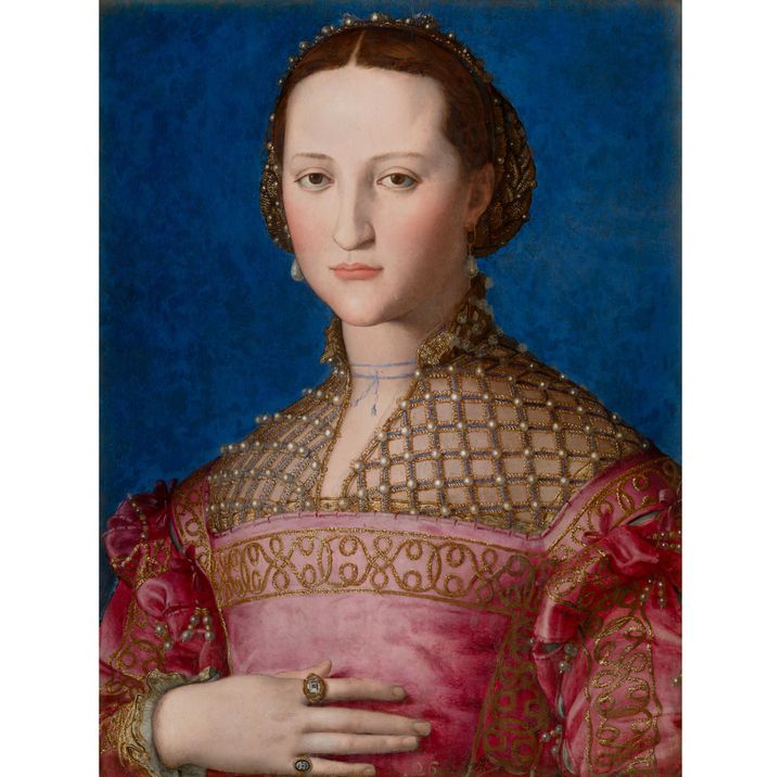 Agnolo Bronzino, Portrait d'Eléonore de Tolède, 1522, Prague, Narodni Galerie
 (National Gallery of Prague 2014)